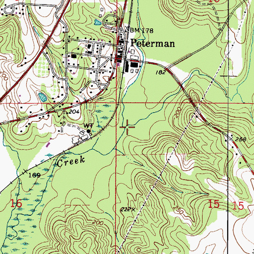 Topographic Map of Roiley Creek, AL