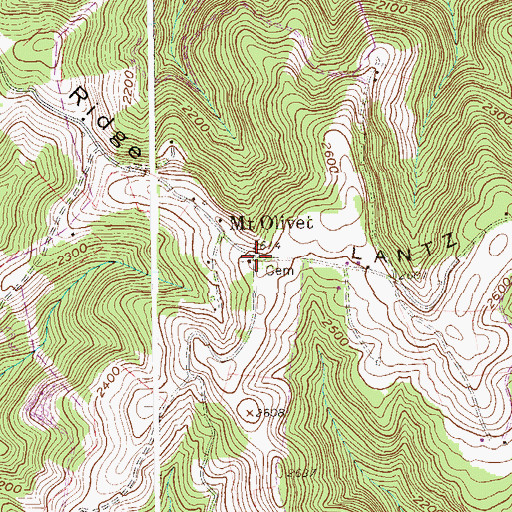 Topographic Map of Mount Olivet, WV