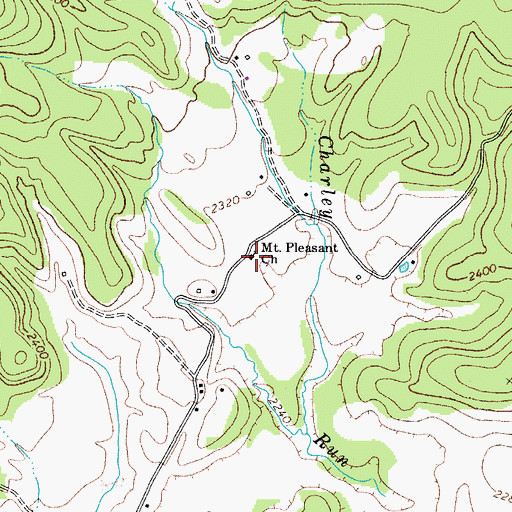 Topographic Map of Mount Pleasant Church, WV