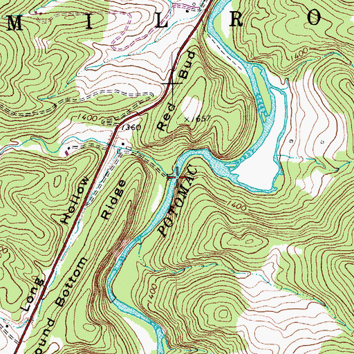 Topographic Map of Moyer Run, WV