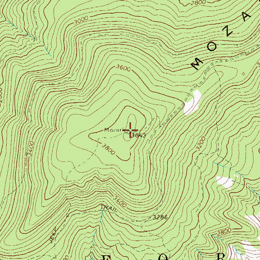 Topographic Map of Mozark Mountain, WV