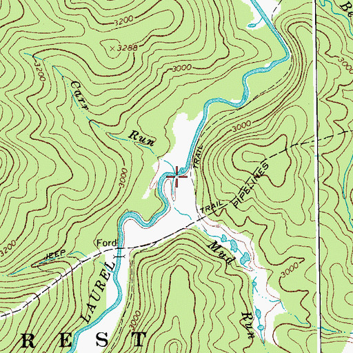 Topographic Map of Mud Run, WV