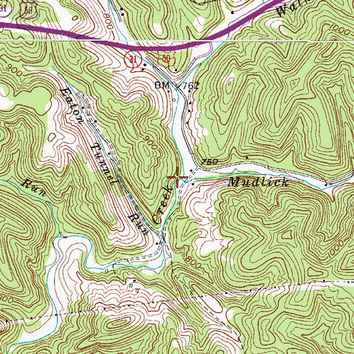Topographic Map of Mudlick Run, WV