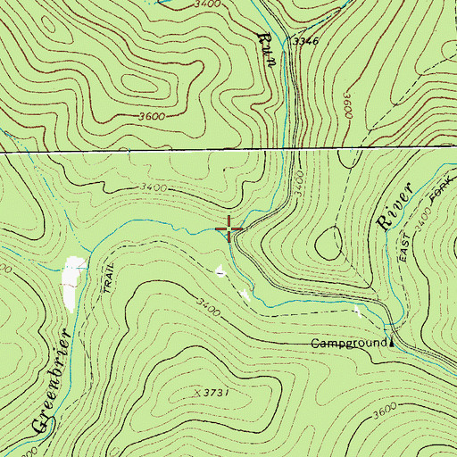 Topographic Map of Mullenax Run, WV
