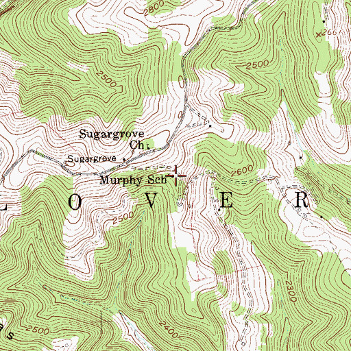 Topographic Map of Murphy School (historical), WV