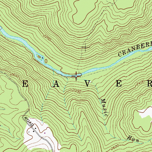 Topographic Map of Music Run, WV
