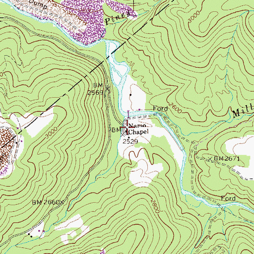 Topographic Map of Namo Chapel, WV
