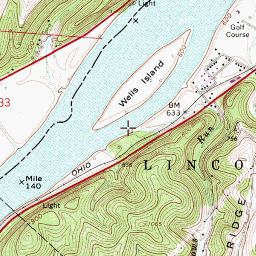 Topographic Map of Narrows Run, WV