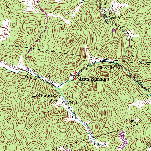 Topographic Map of Nash Springs Church, WV