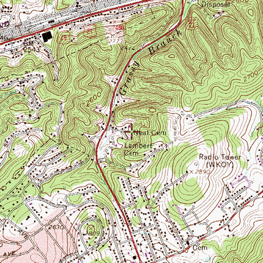 Topographic Map of Neal Cemetery, WV