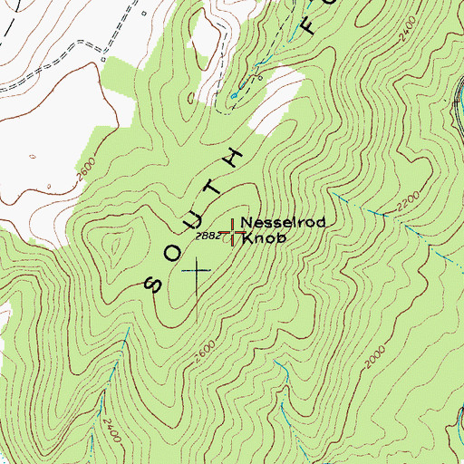 Topographic Map of Nesselrod Knob, WV