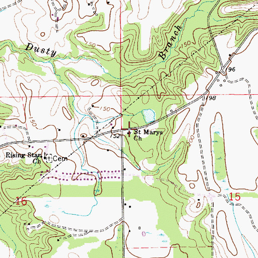 Topographic Map of Saint Marys Church, AL