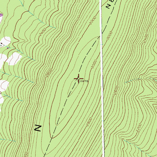Topographic Map of New Creek Mountain, WV