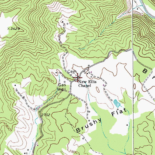 Topographic Map of New Ellis Chapel, WV