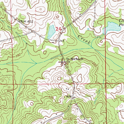 Topographic Map of Saint Michaels Church, AL