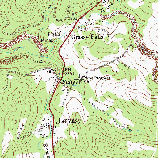 Topographic Map of New Prospect Church, WV