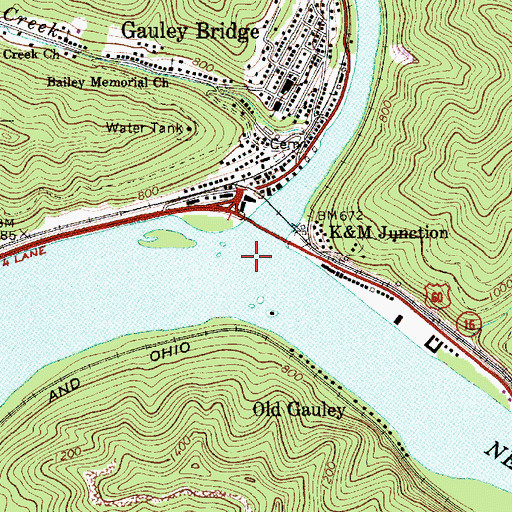 Topographic Map of New River, WV