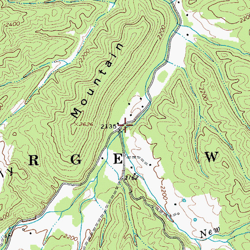 Topographic Map of New Road Run, WV