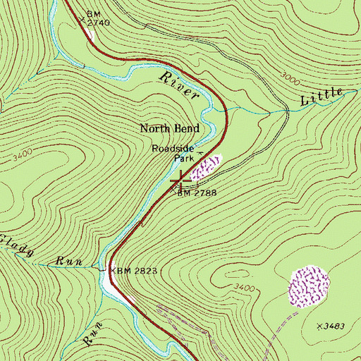 Topographic Map of North Bend, WV
