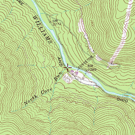 Topographic Map of North Cove Run, WV