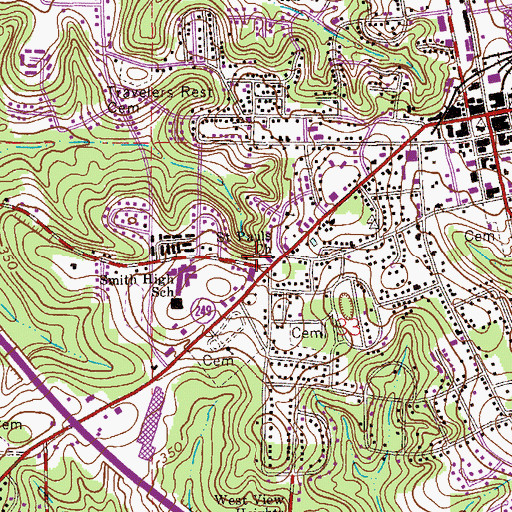 Topographic Map of Saint Paul African Methodist Episcopal Church, AL