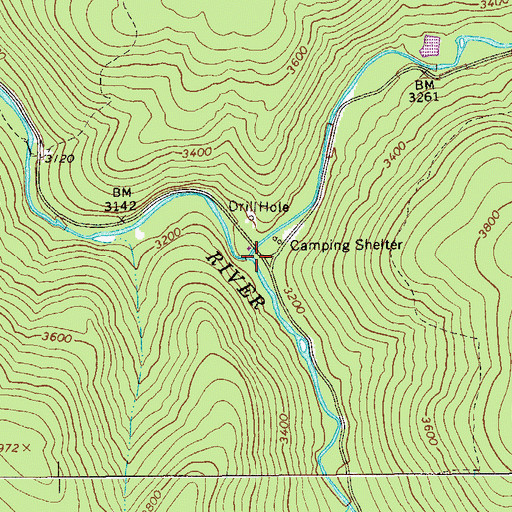 Topographic Map of North Fork Cranberry River, WV