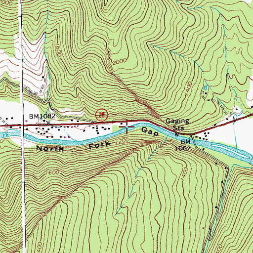 Topographic Map of North Fork Gap, WV