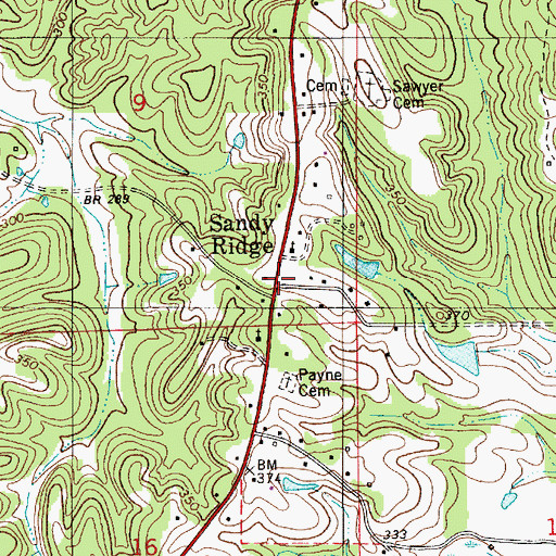 Topographic Map of Sandy Ridge, AL