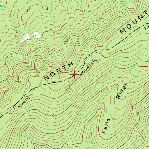 Topographic Map of North Mountain Trail, WV