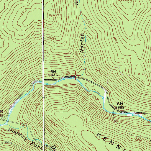 Topographic Map of Norton Run, WV