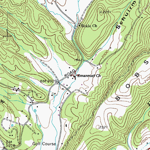 Topographic Map of Oakhurst Church, WV