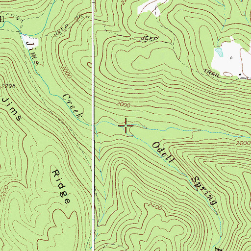 Topographic Map of Odell Spring Branch, WV