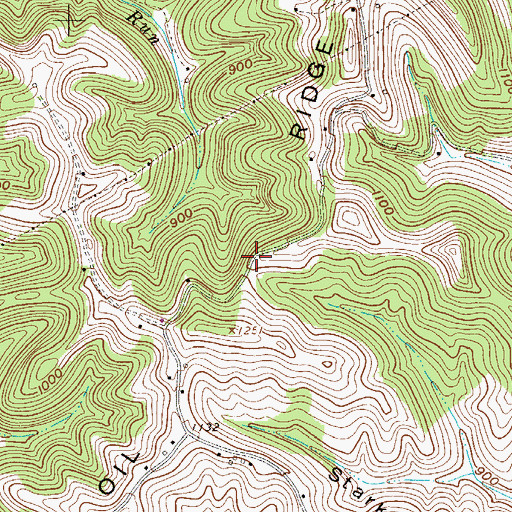 Topographic Map of Oil Ridge, WV