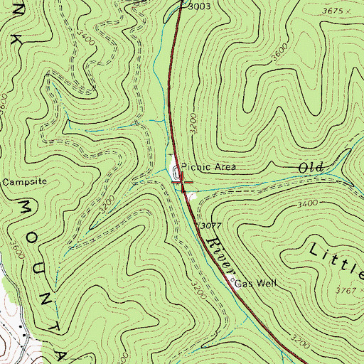 Topographic Map of Old House Run, WV