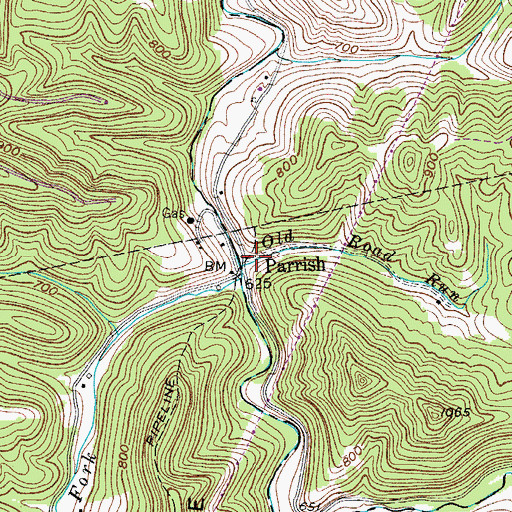 Topographic Map of Old Road Run, WV