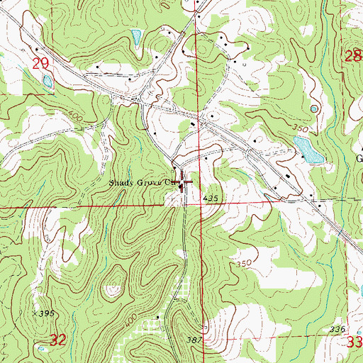 Topographic Map of Shady Grove Missionary Baptist Church, AL