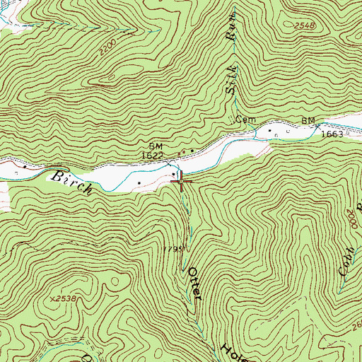 Topographic Map of Otter Hole, WV