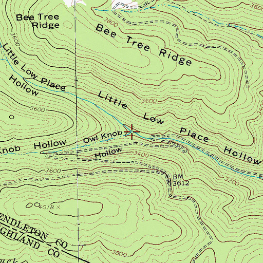 Topographic Map of Owl Knob Hollow, WV