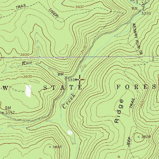 Topographic Map of Oxley Run, WV