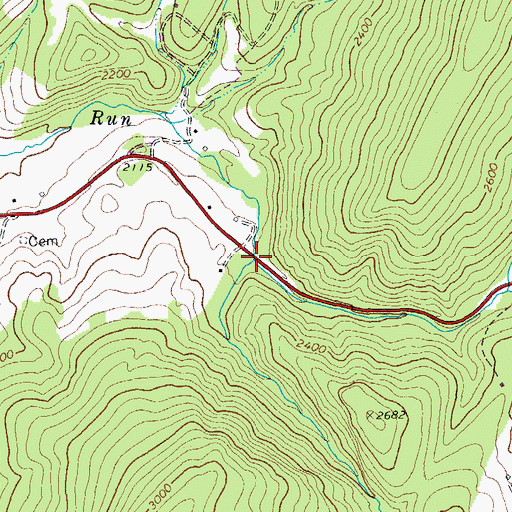 Topographic Map of Paddy Run, WV