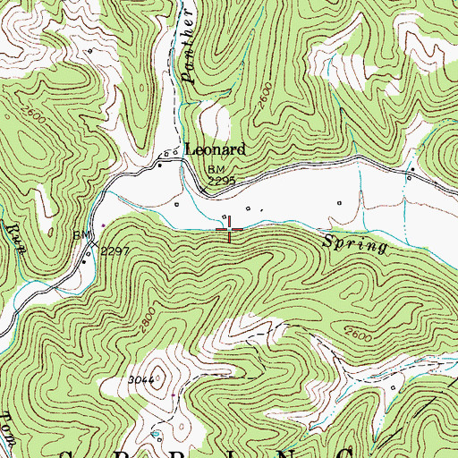 Topographic Map of Panther Camp Creek, WV