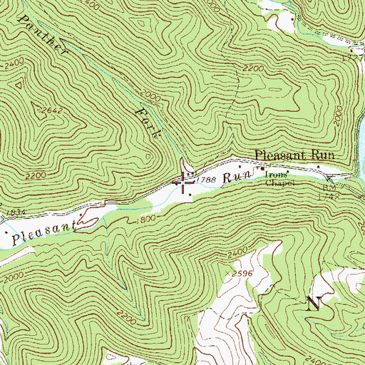 Topographic Map of Panther Fork, WV