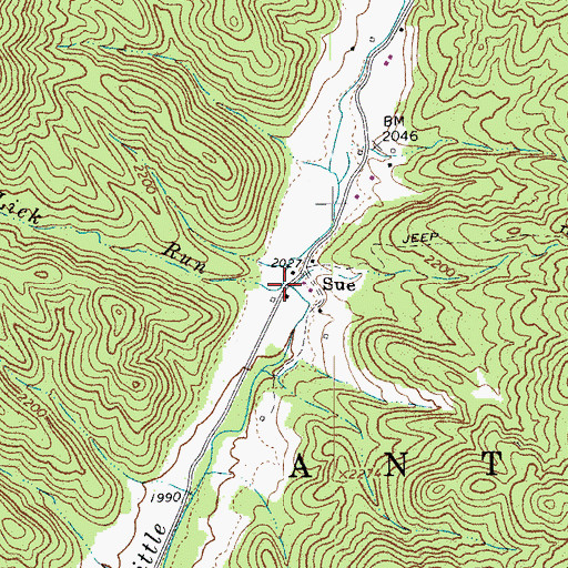Topographic Map of Panther Lick Run, WV