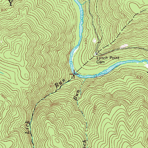 Topographic Map of Panther Lick Run, WV