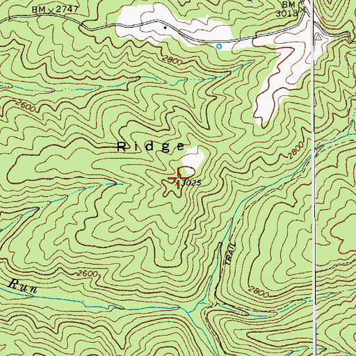Topographic Map of Panther Ridge, WV