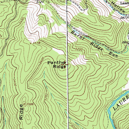 Topographic Map of Panther Ridge, WV