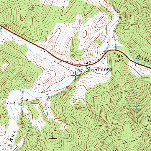 Topographic Map of Parker Hollow, WV