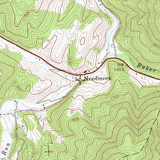 Topographic Map of Parker Hollow, WV