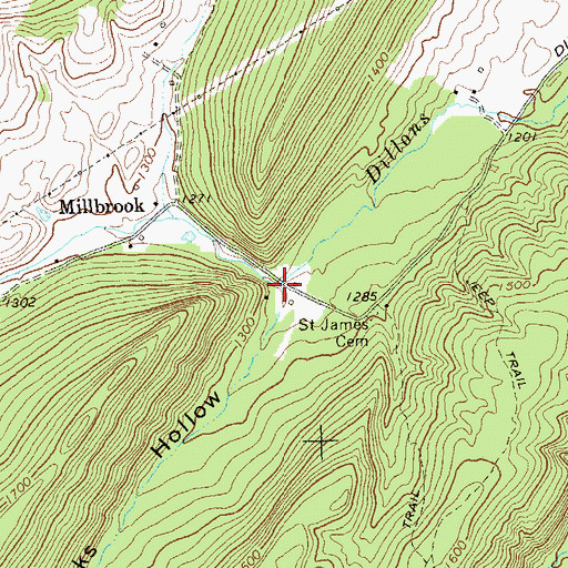 Topographic Map of Parks Hollow, WV