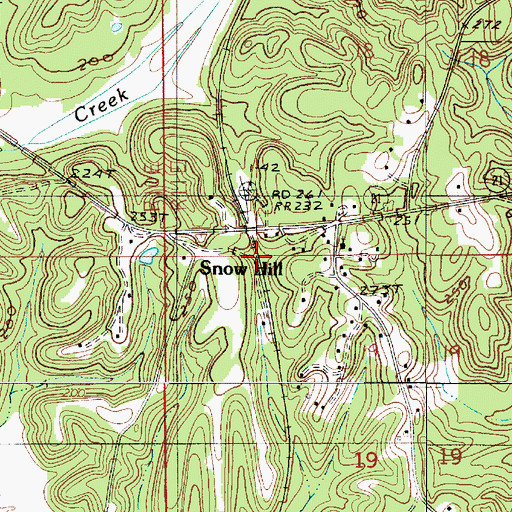 Topographic Map of Snow Hill, AL